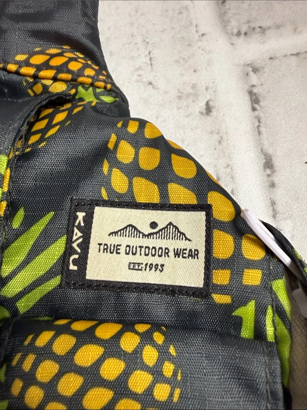 Kavu Black Sling Bag with Yellow Pineapple Print